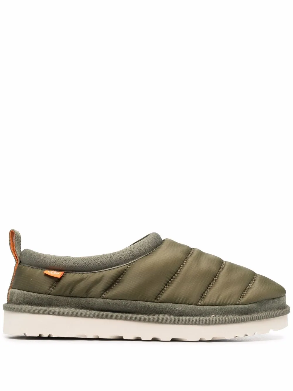 Ugg Logo-patch Padded Slippers In Burnt Olive