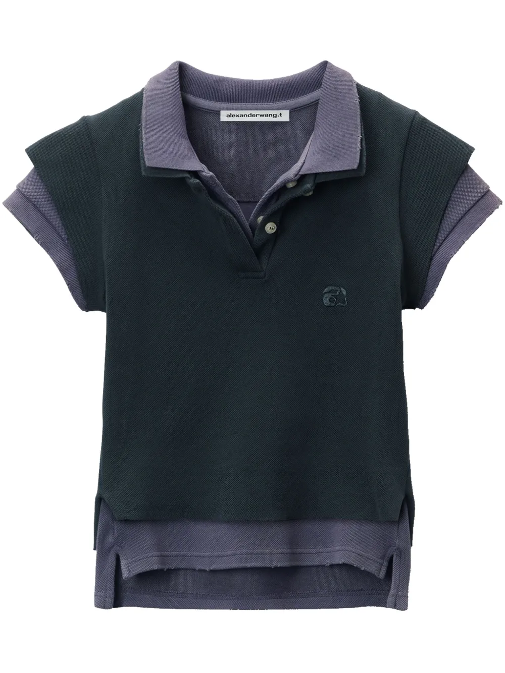 Alexander Wang playera tipo polo con efecto de capas | azul | Image 1
