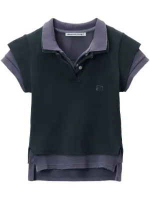 alexanderwang.t ネイビー ショート丈 ポロシャツ クロップド alexanderwang.t ネイビー ショート丈 ポロシャツ クロップド