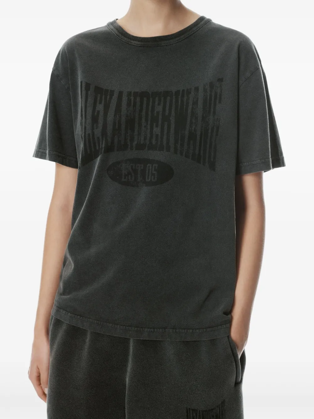 Alexander Wang Katoenen T-shirt met logoprint - Zwart