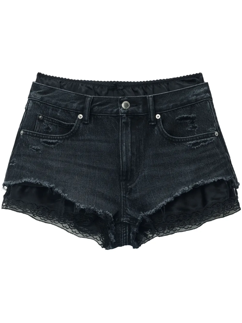 Alexander Wang Voorgevormde denim shorts Grijs