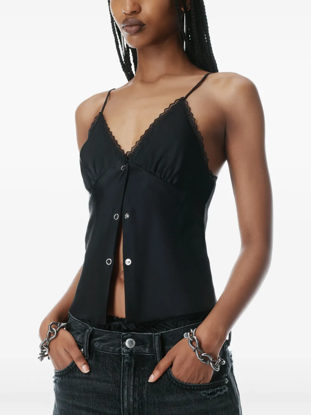 Alexander Wang Voorgevormde denim shorts Grijs