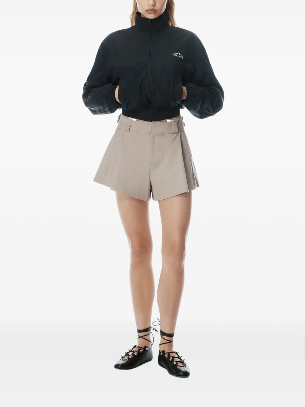 Alexander Wang high-waisted pleated shorts - Beige