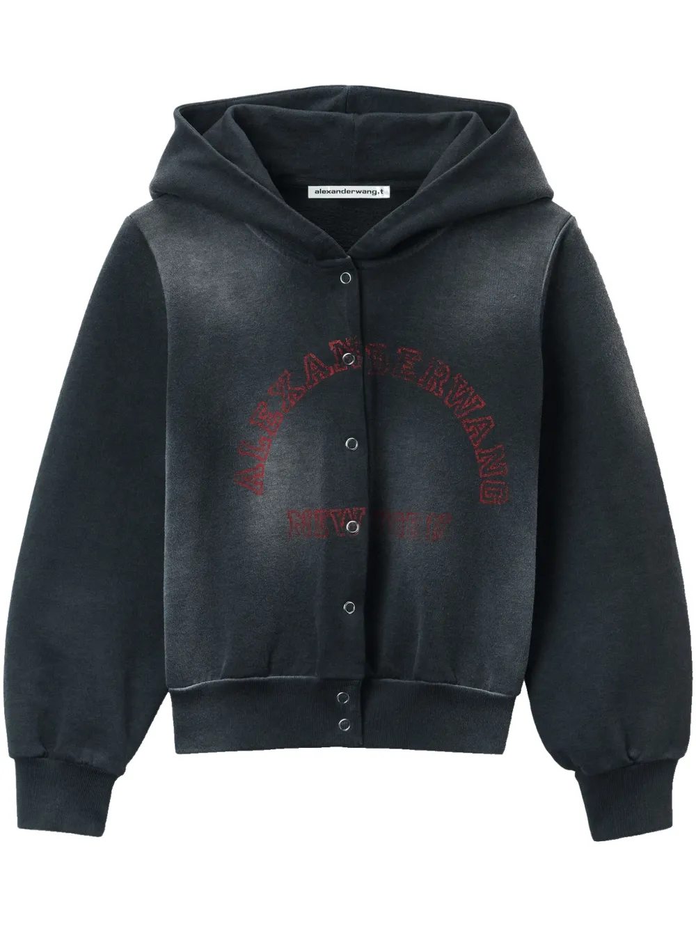Alexander Wang chamarra con capucha con efecto envejecido | negro | Image 1