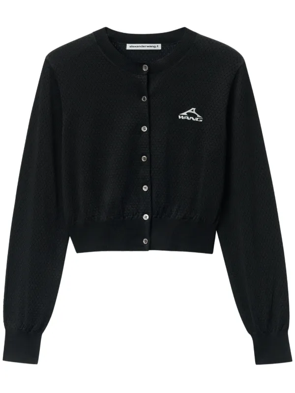 alexanderwang ロゴ　カーディガン Alexander Wang ロゴ カーディガン | ブラック | FARFETCH JP