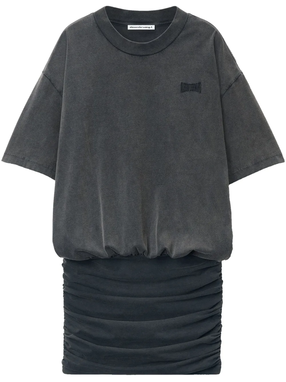 Alexander Wang vestido estilo playera fruncido | negro | Image 1