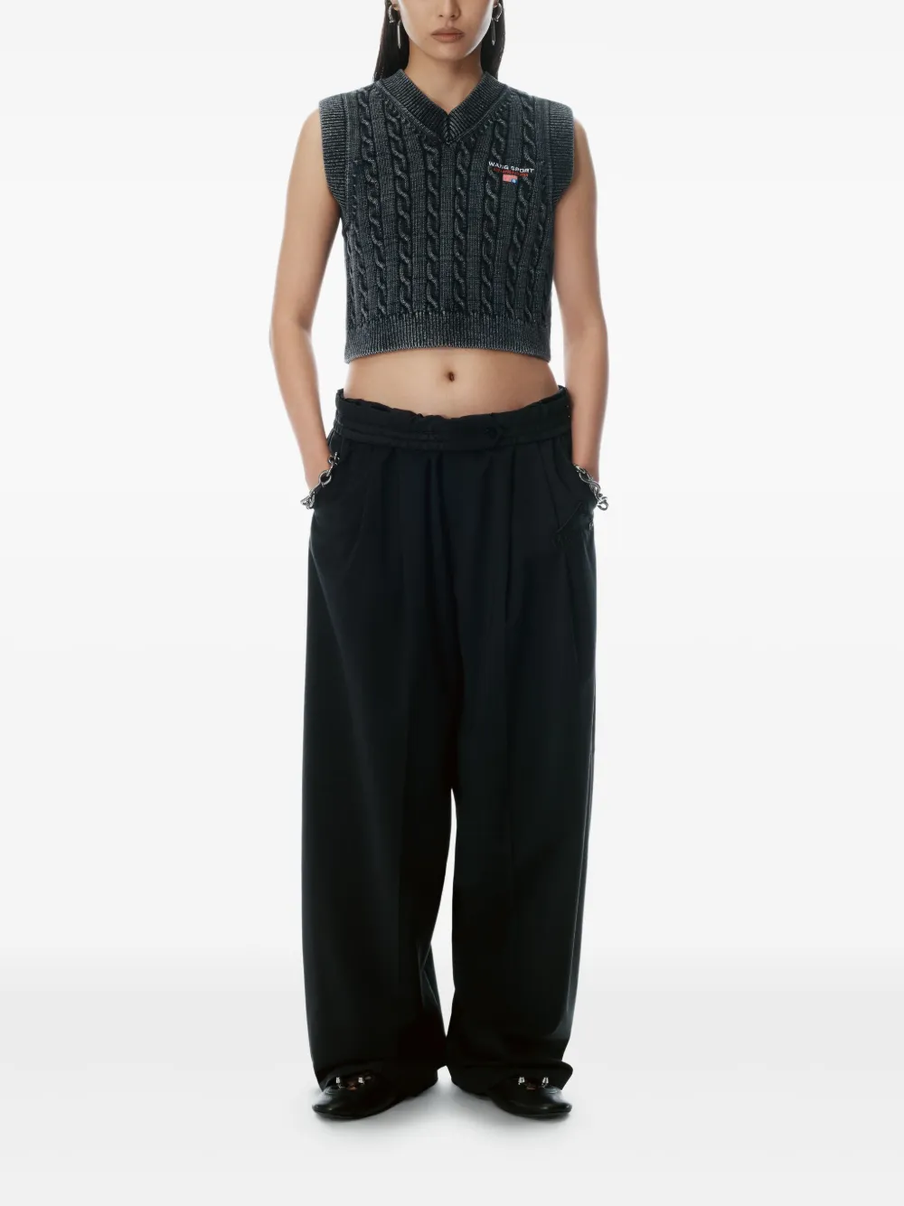 Alexander Wang cable-knit vest - Zwart