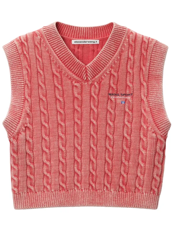 Alexander Wang ケーブルニット ベスト | ピンク | FARFETCH JP