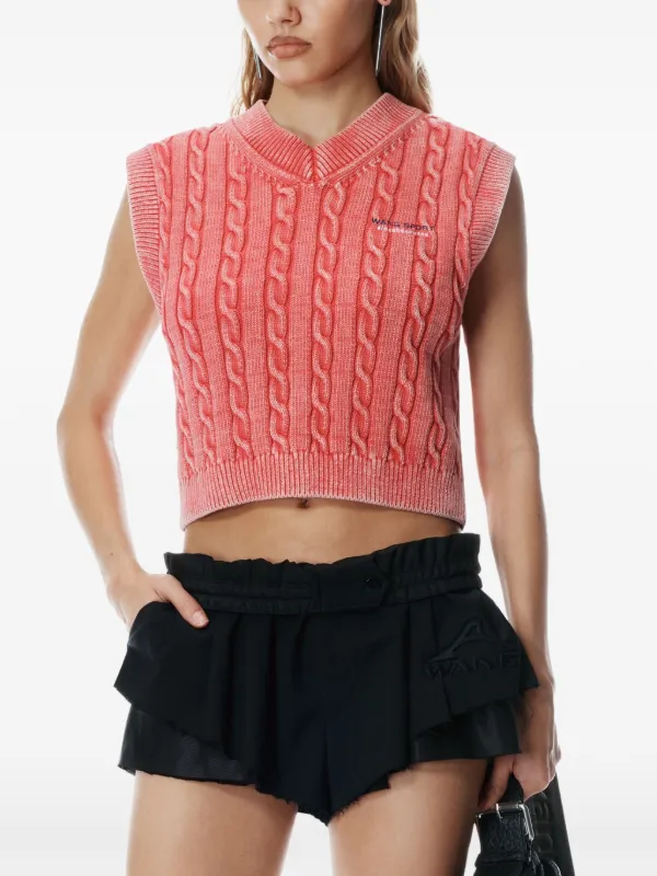Alexander Wang ケーブルニット ベスト | ピンク | FARFETCH JP