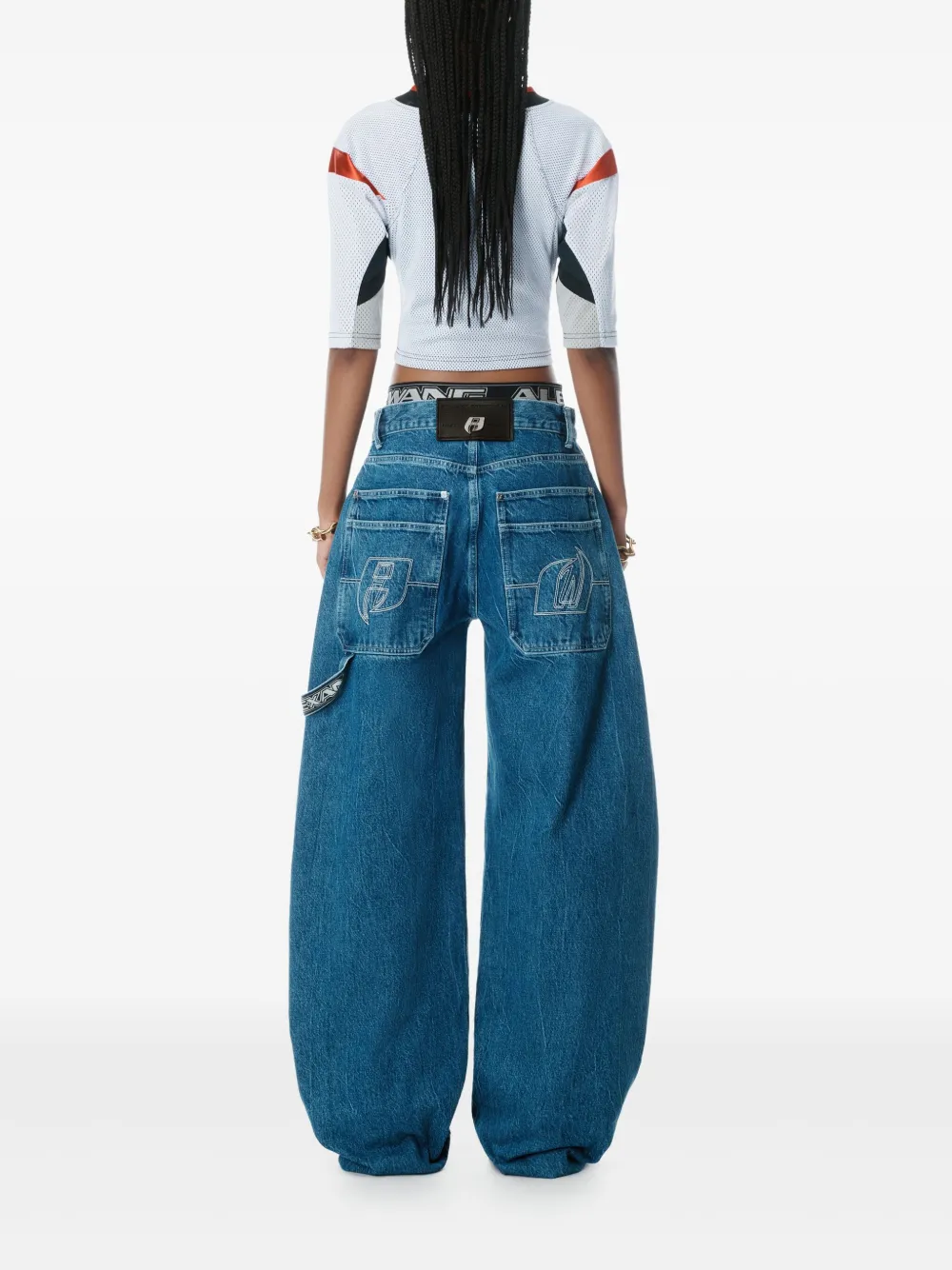 Alexander Wang Jeans met logoband Blauw