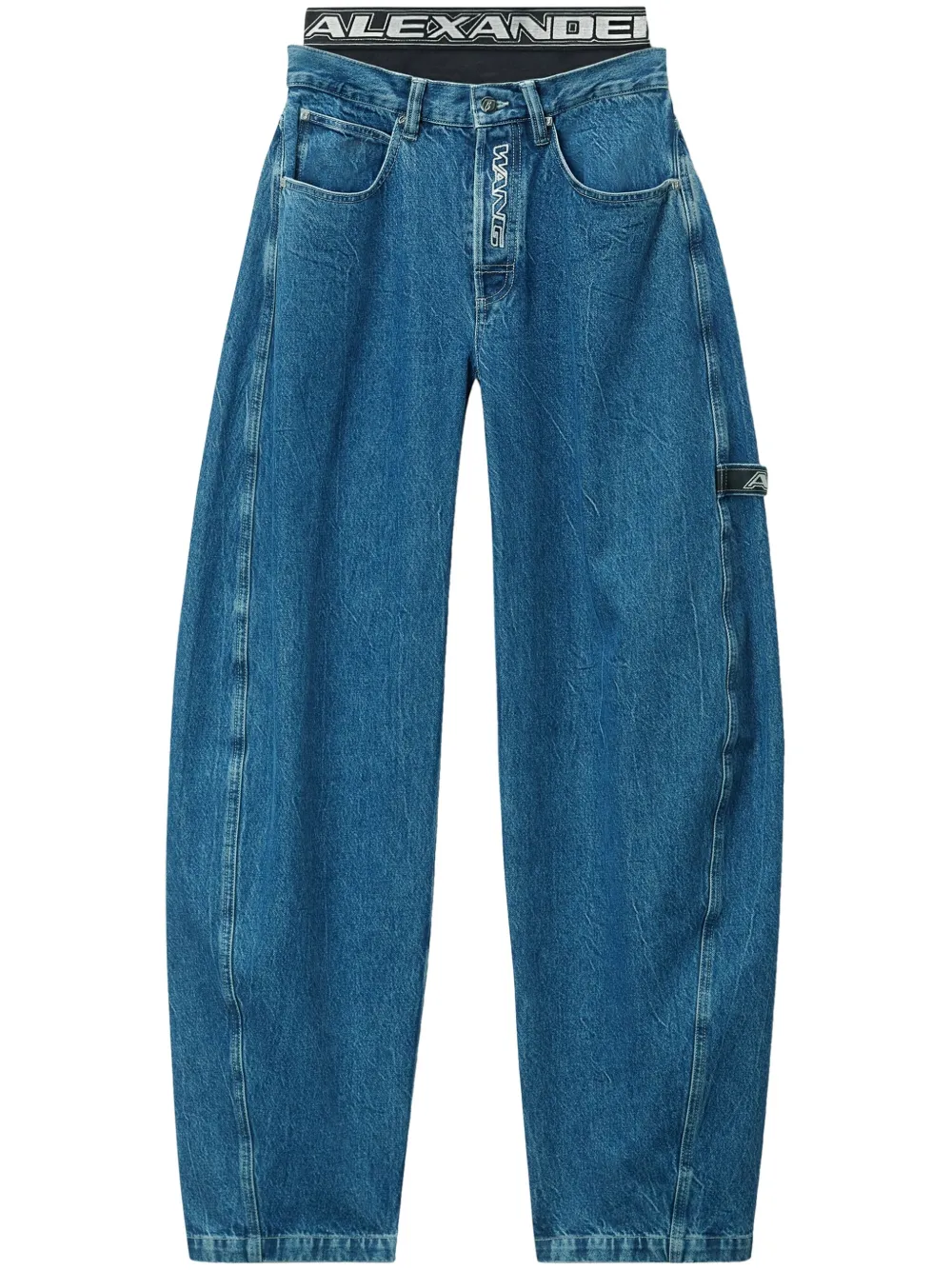 Alexander Wang Jeans met logoband Blauw