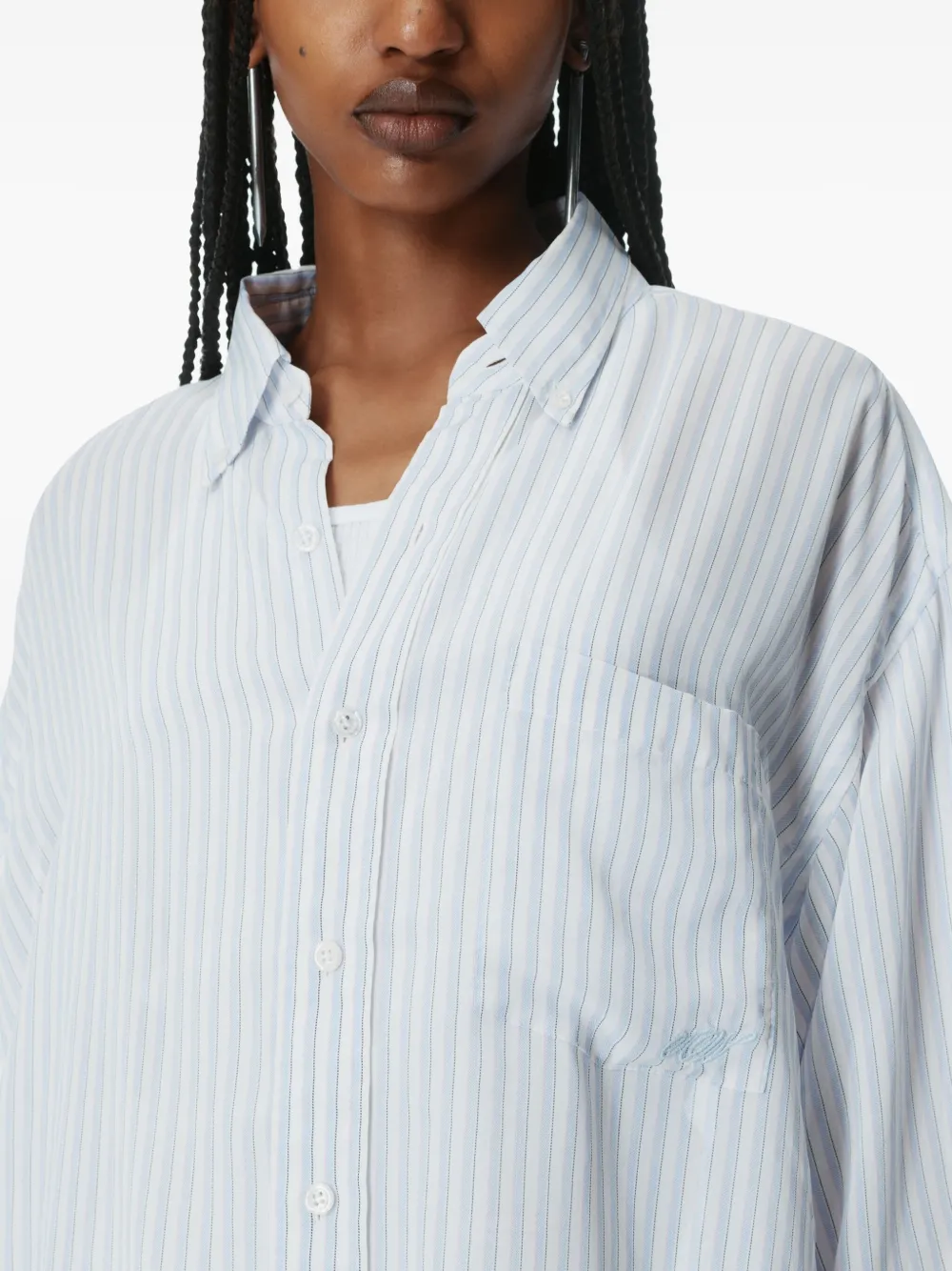 Alexander Wang Gestreepte boyfriend blouse Blauw
