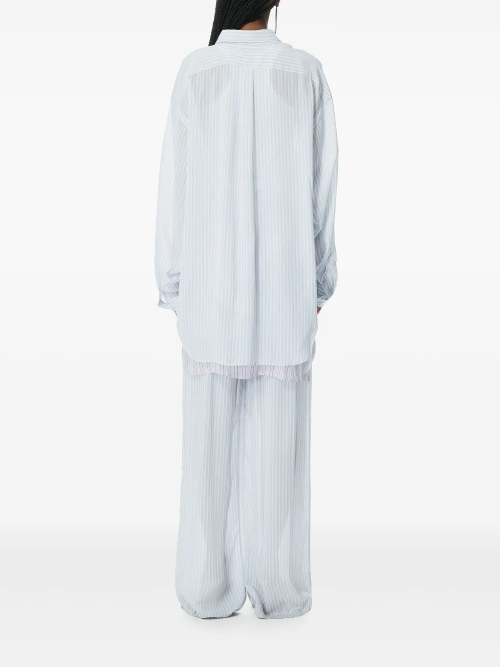 Alexander Wang Gestreepte boyfriend blouse Blauw