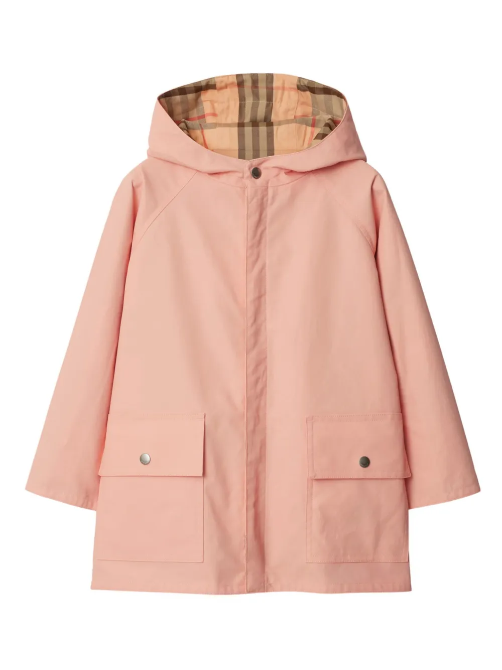 Burberry Kids Omkeerbare geruite jas Roze