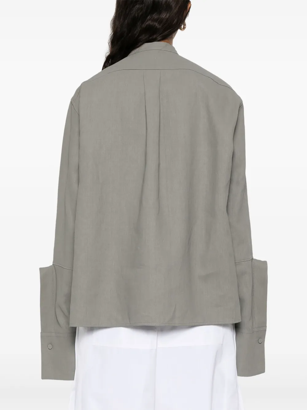 Jil Sander Gecoate linnen blouse Grijs