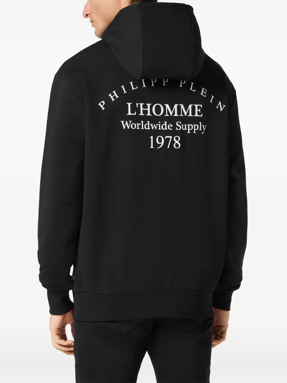 Philipp Plein Hoodie met logoplakkaat Zwart