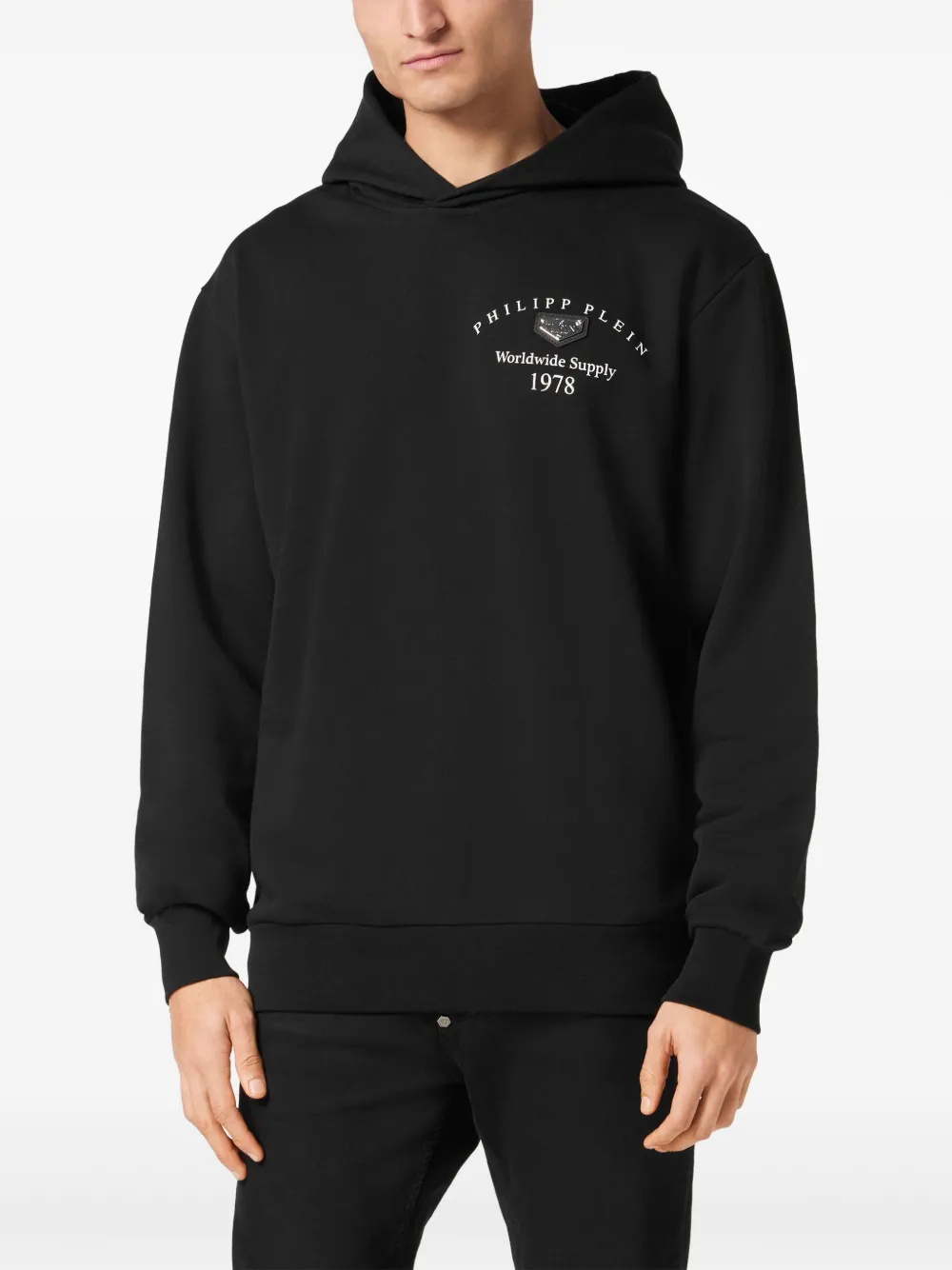 Philipp Plein Hoodie met logoplakkaat - Zwart