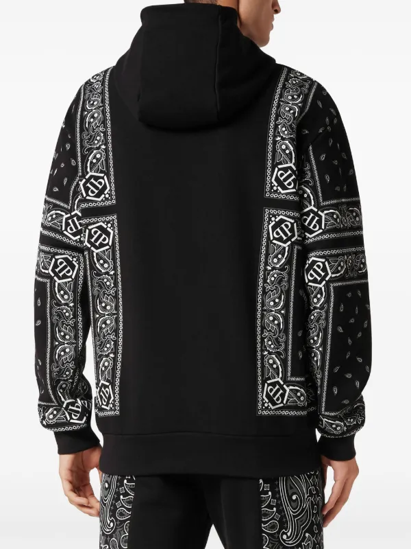 PHENOMENON ペイズリー　フード パーカー　サイズ　XL Philipp Plein ペイズリー パーカー | ブラック | FARFETCH JP