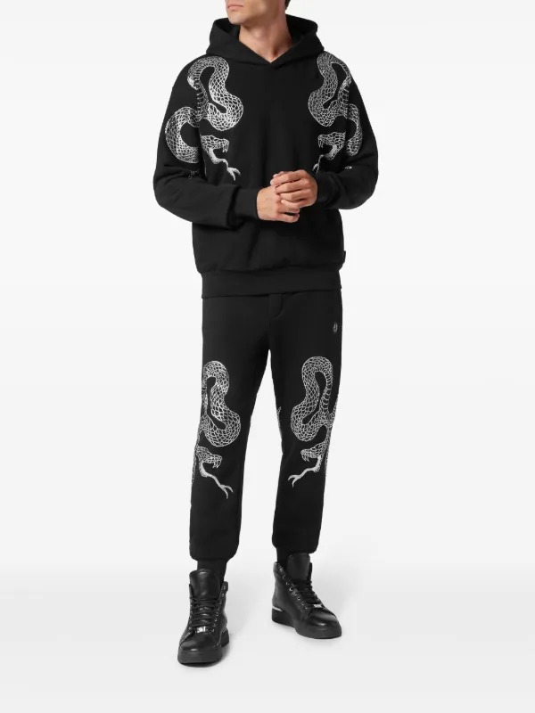 Philipp Plein crystal-snake Hoodie | Black | FARFETCH IN