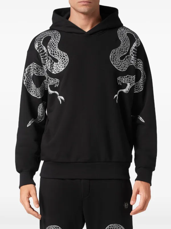 Philipp Plein crystal-snake Hoodie | Black | FARFETCH