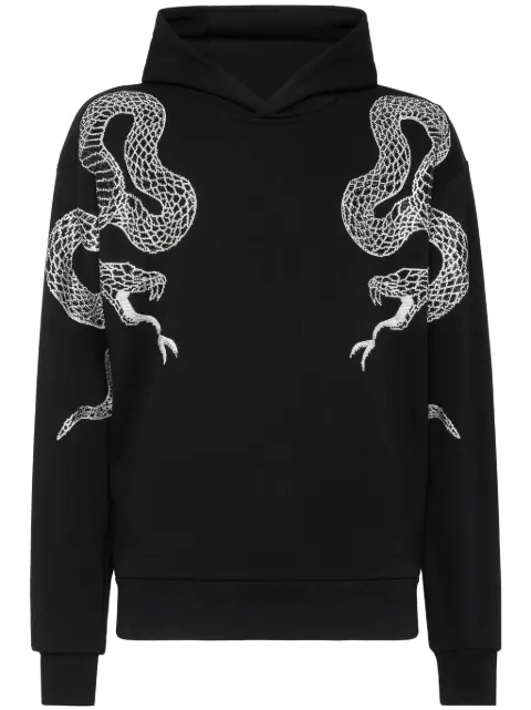 Philipp Plein crystal-snake hoodie