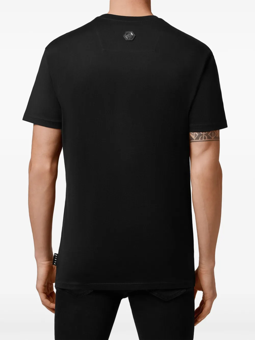 Philipp Plein PP Tape T-shirt met ronde hals Zwart