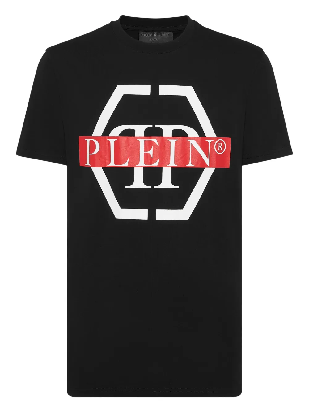 Philipp Plein PP Tape-print round-neck T-shirt | Black | Image 1