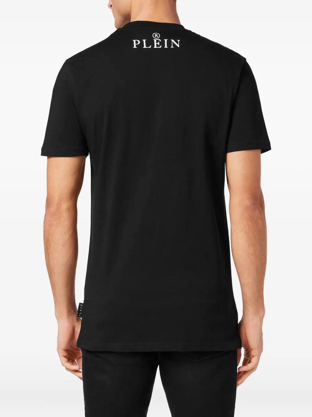 Philipp Plein PP Tape T-shirt met ronde hals Zwart