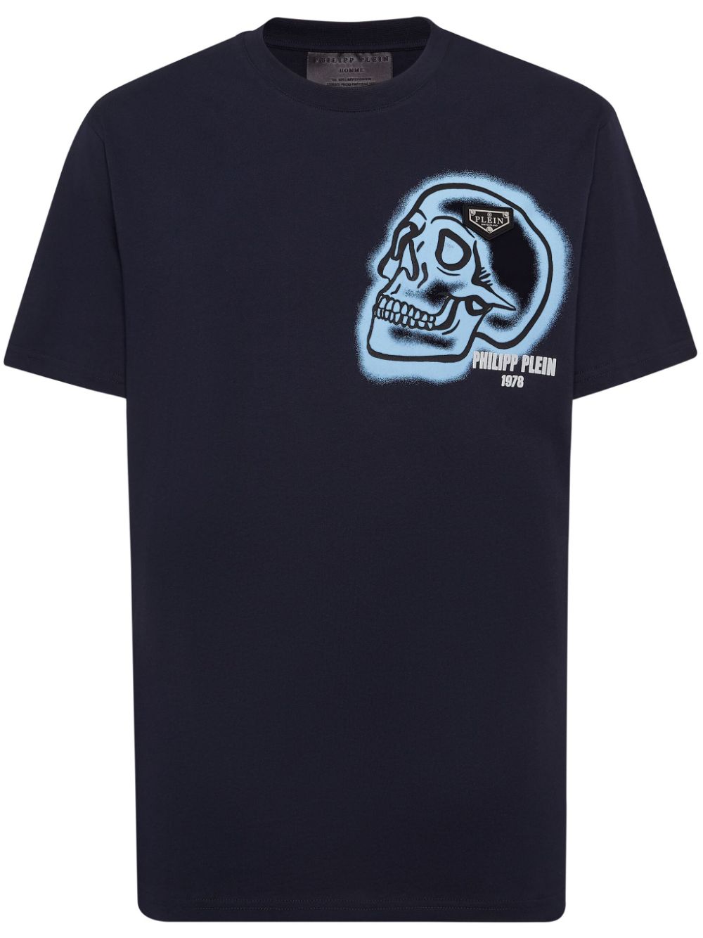 Skull-print round-neck T-shirt