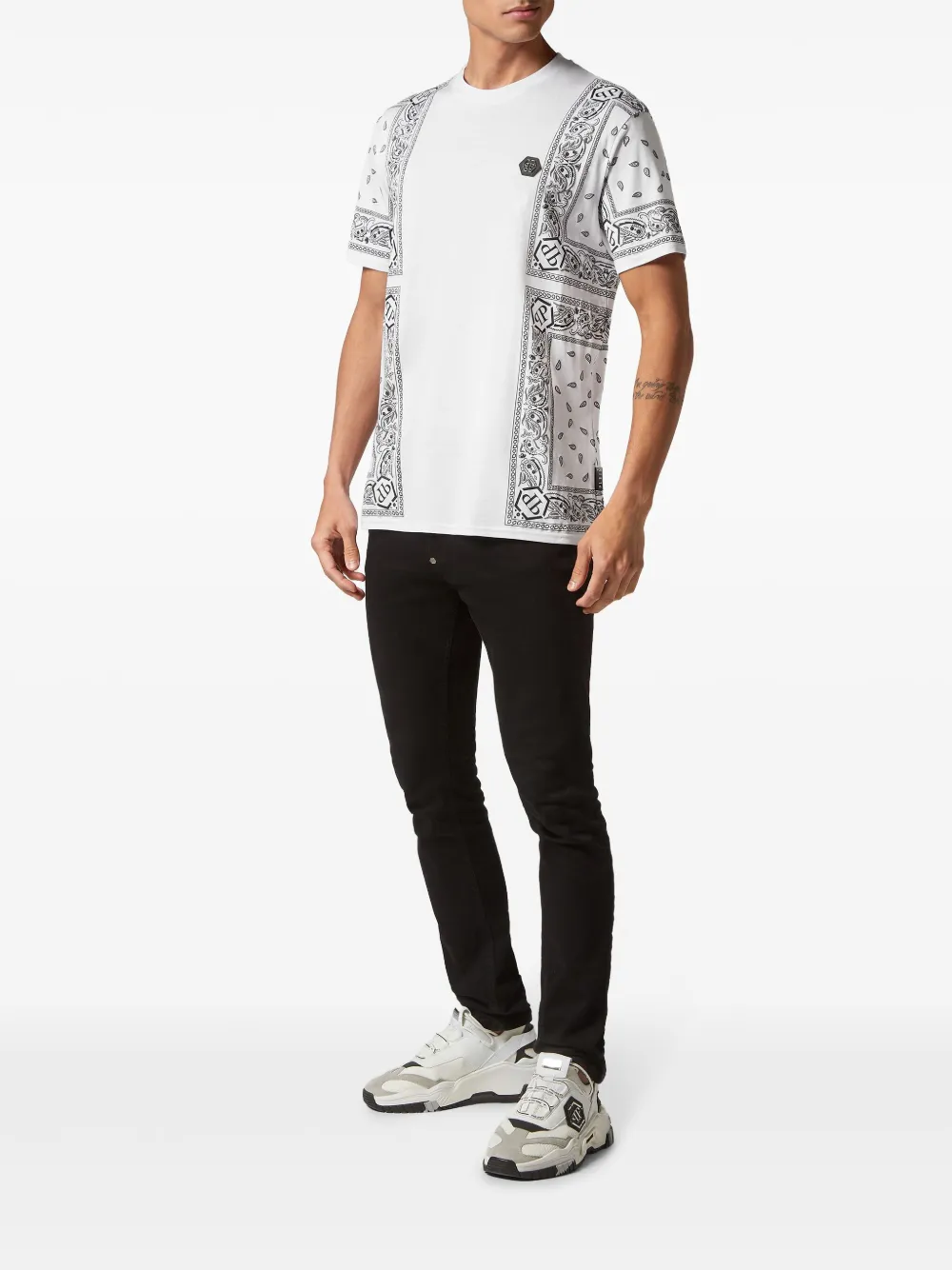 Philipp Plein T-shirt met paisley-print - Wit