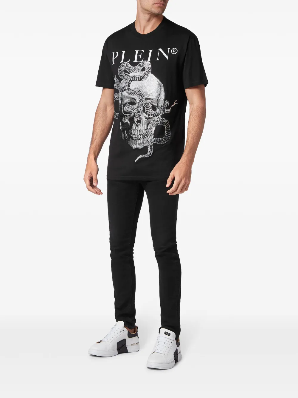 Philipp Plein Skull Snake T-shirt - Zwart