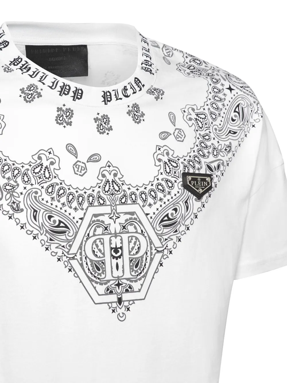 Philipp Plein T-shirt met bandanaprint Wit