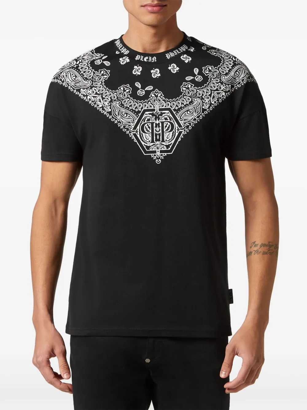 Philipp Plein Bandana T-shirt met paisley-print Zwart