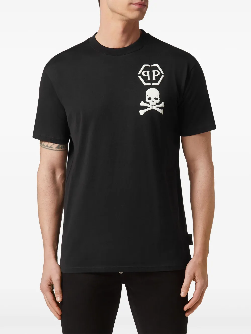 Philipp Plein T-shirt met doodskop Zwart