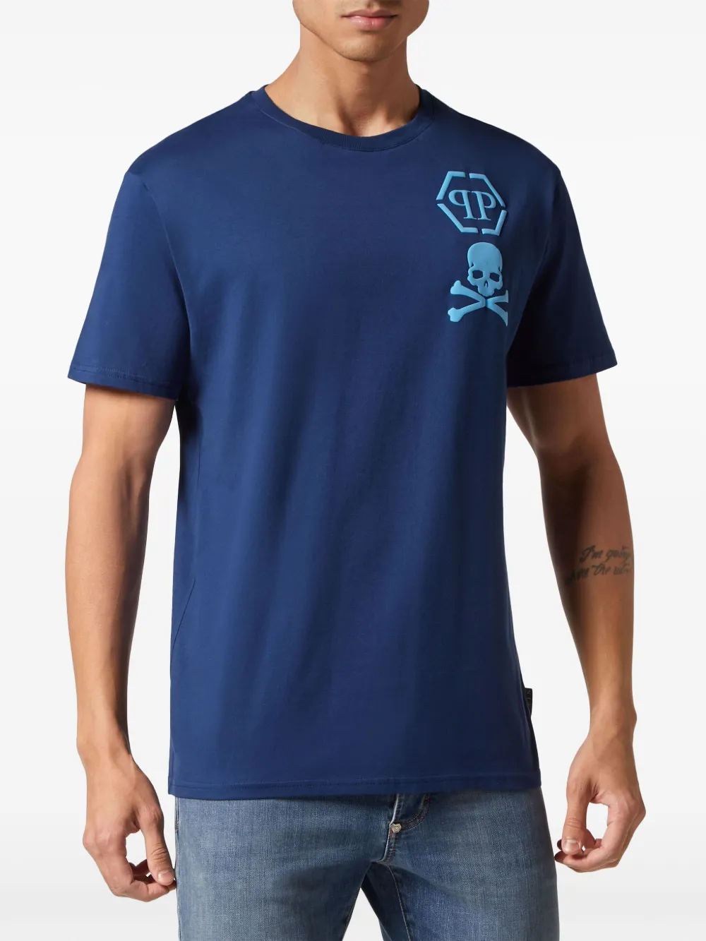 Philipp Plein Skull&Bones T-shirt Blauw