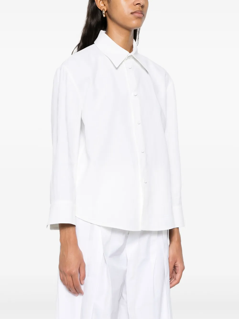 Jil Sander Gecoate linnen blouse Wit