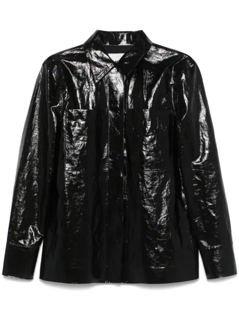 Jil Sander camisa de lino revestida