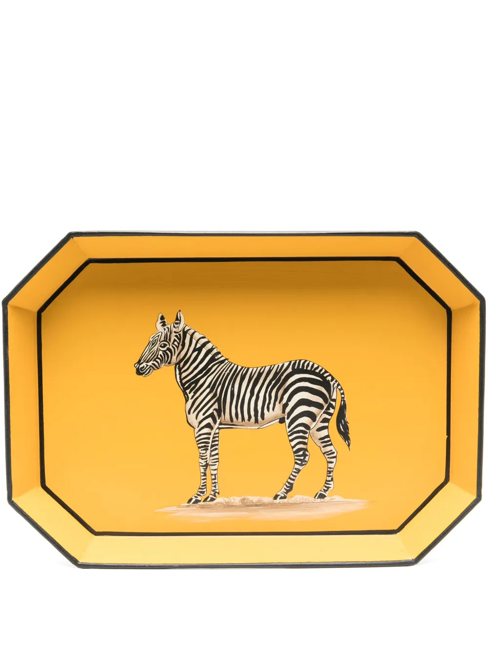 Les-Ottomans hand-painted tray (43cm x 30cm) | Yellow | Image 1
