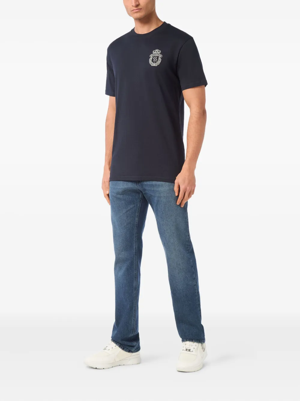 Billionaire Embroidered Crest T-Shirt - Blauw