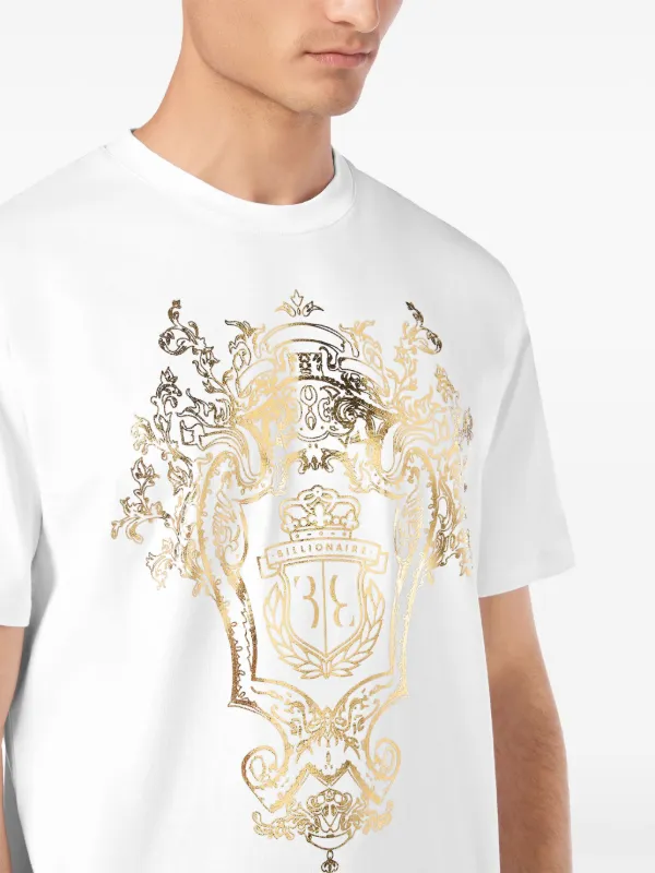 Billionaire logo-print T-shirt White FARFETCH IN