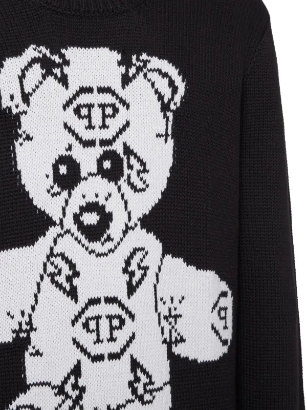 Philipp Plein Teddy Bear Sweater | Black | FARFETCH JO