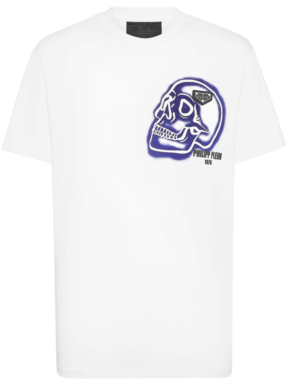 Skull-print round-neck T-shirt