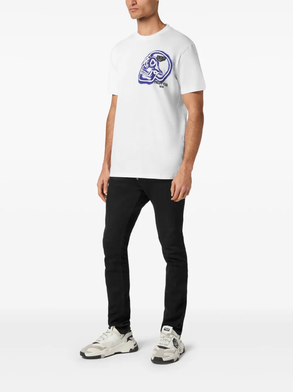 Philipp Plein Skull-print round-neck T-shirt - Wit