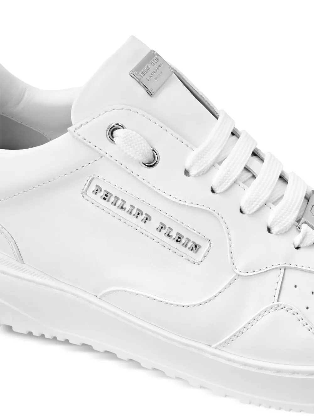 Philipp Plein Leren sneakers met logo Wit