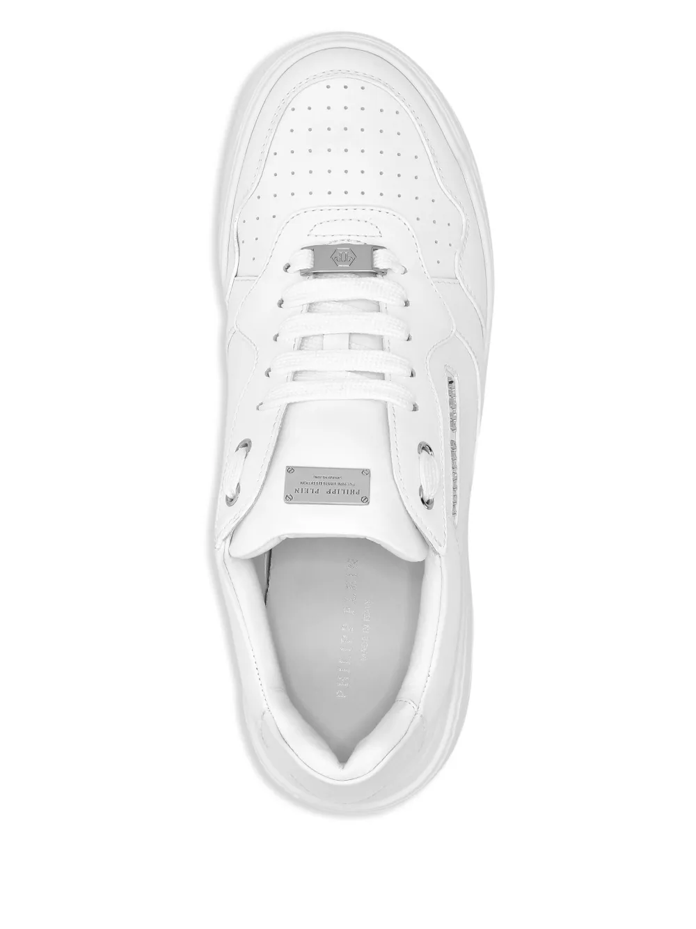 Philipp Plein Leren sneakers met logo Wit