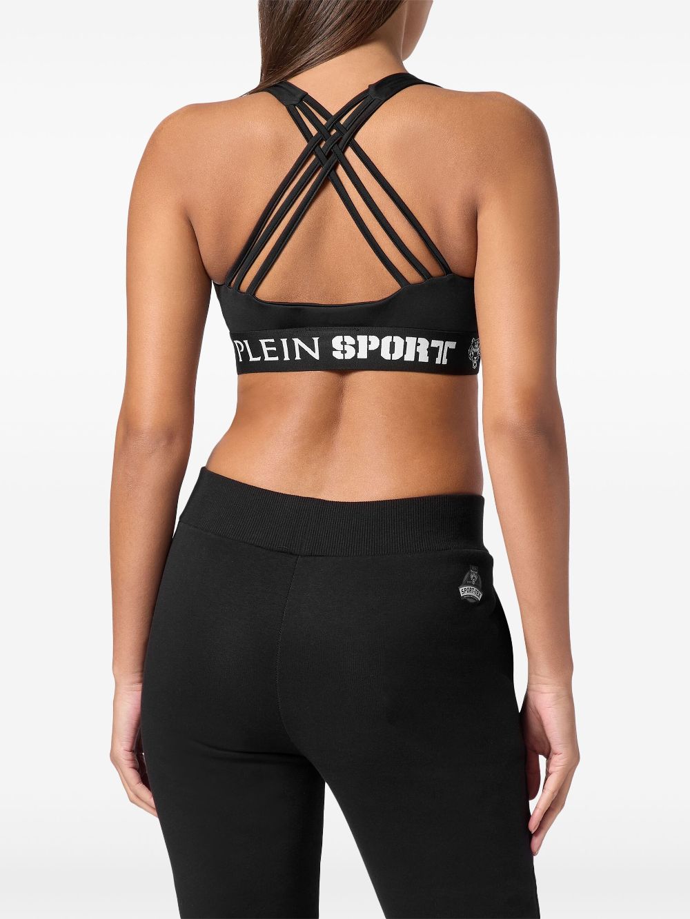 Plein Sport Sport-bh met logoband - Zwart