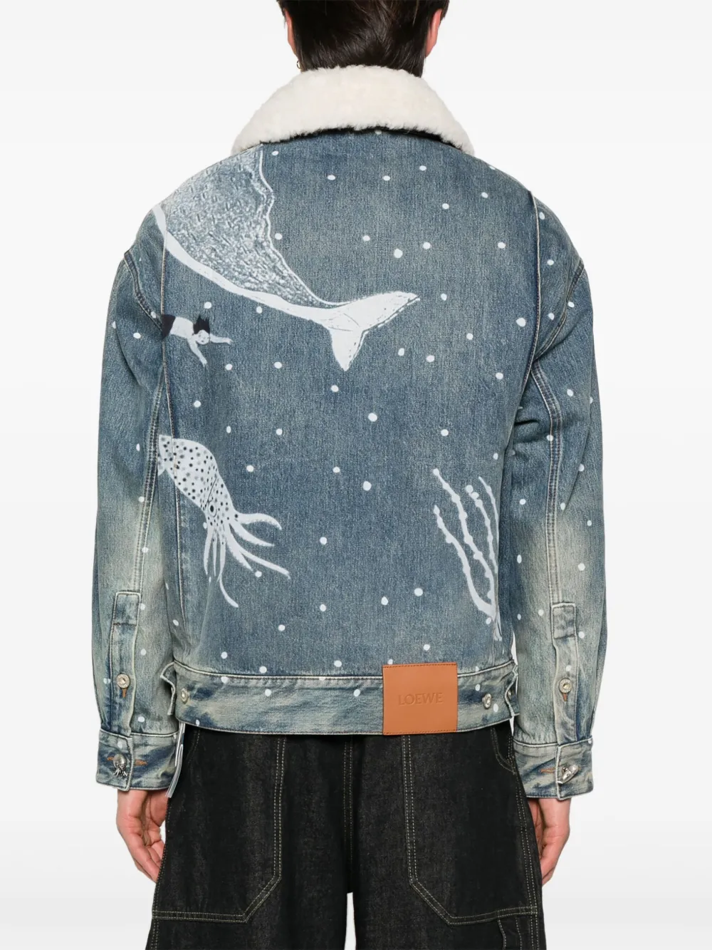 LOEWE Denim jack met print Blauw
