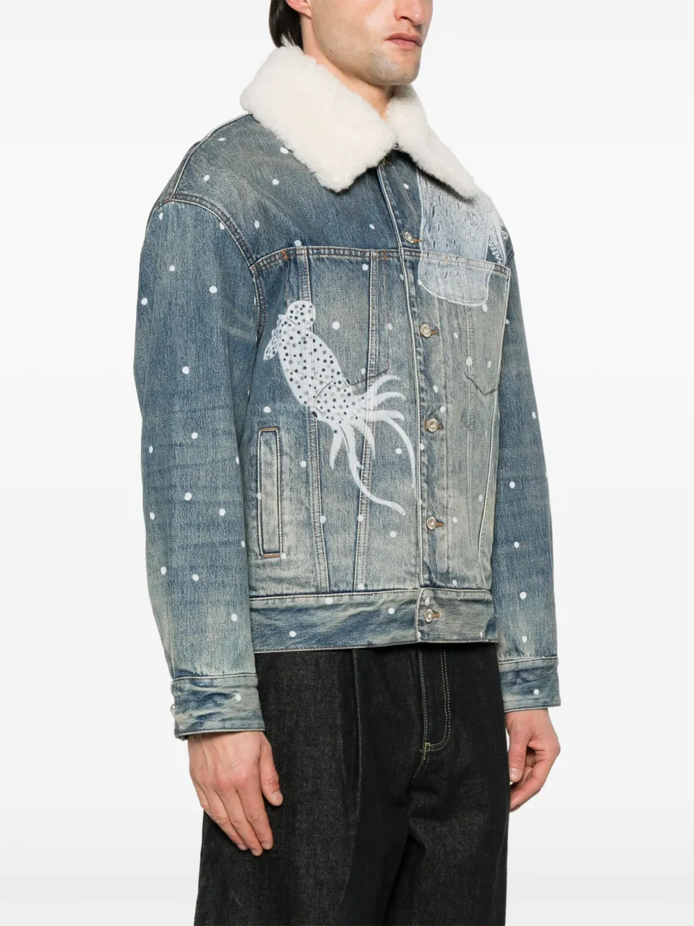 LOEWE Denim jack met print Blauw