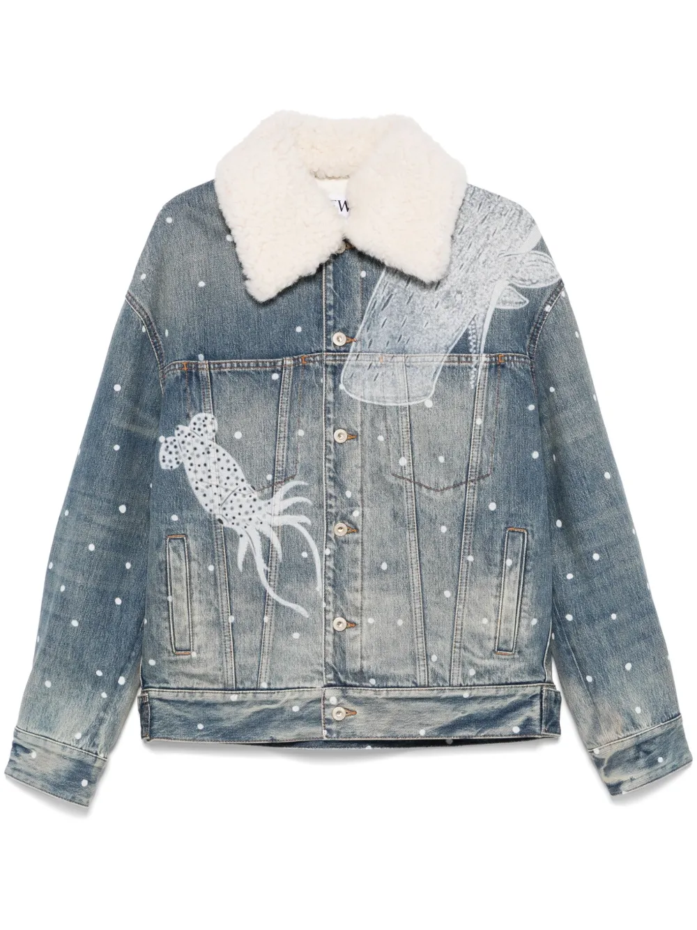 LOEWE sketch-print denim jacket | Blue | Image 1