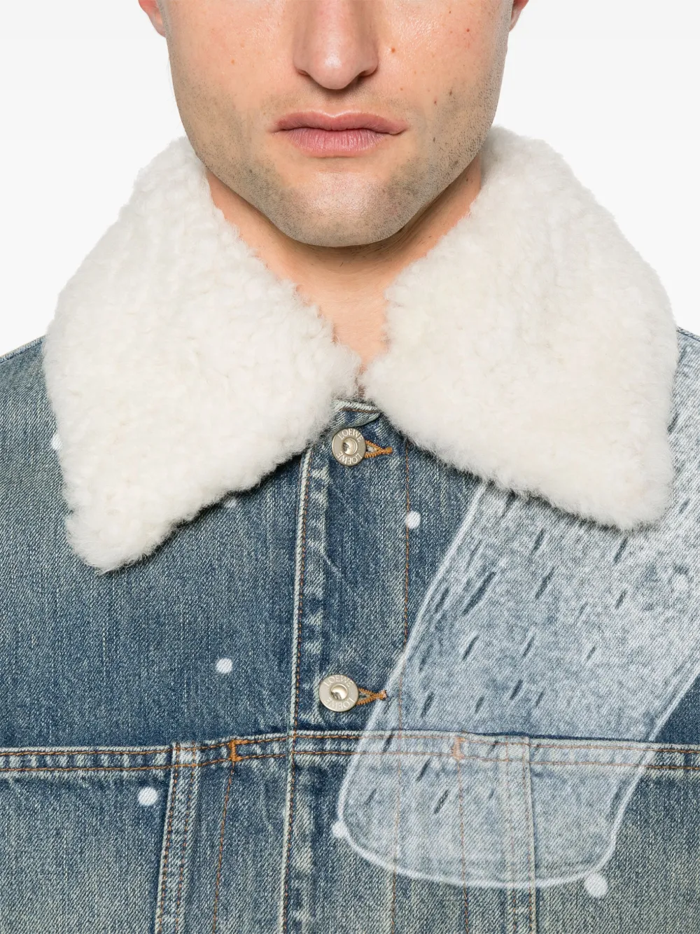 LOEWE Denim jack met print Blauw